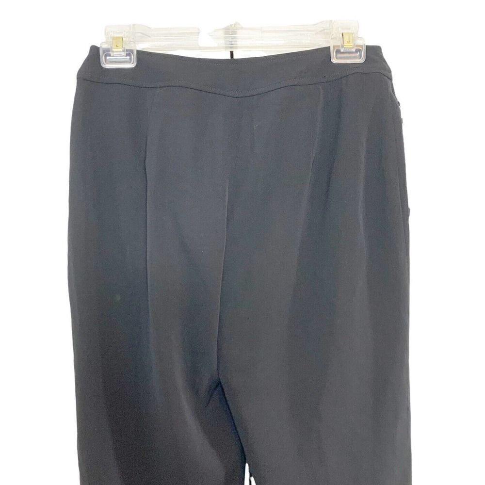 Something Navy Womens Black Front Seam Straight Leg Ankle Slit Cropped Pant Sz 2 - Picture 4 of 11